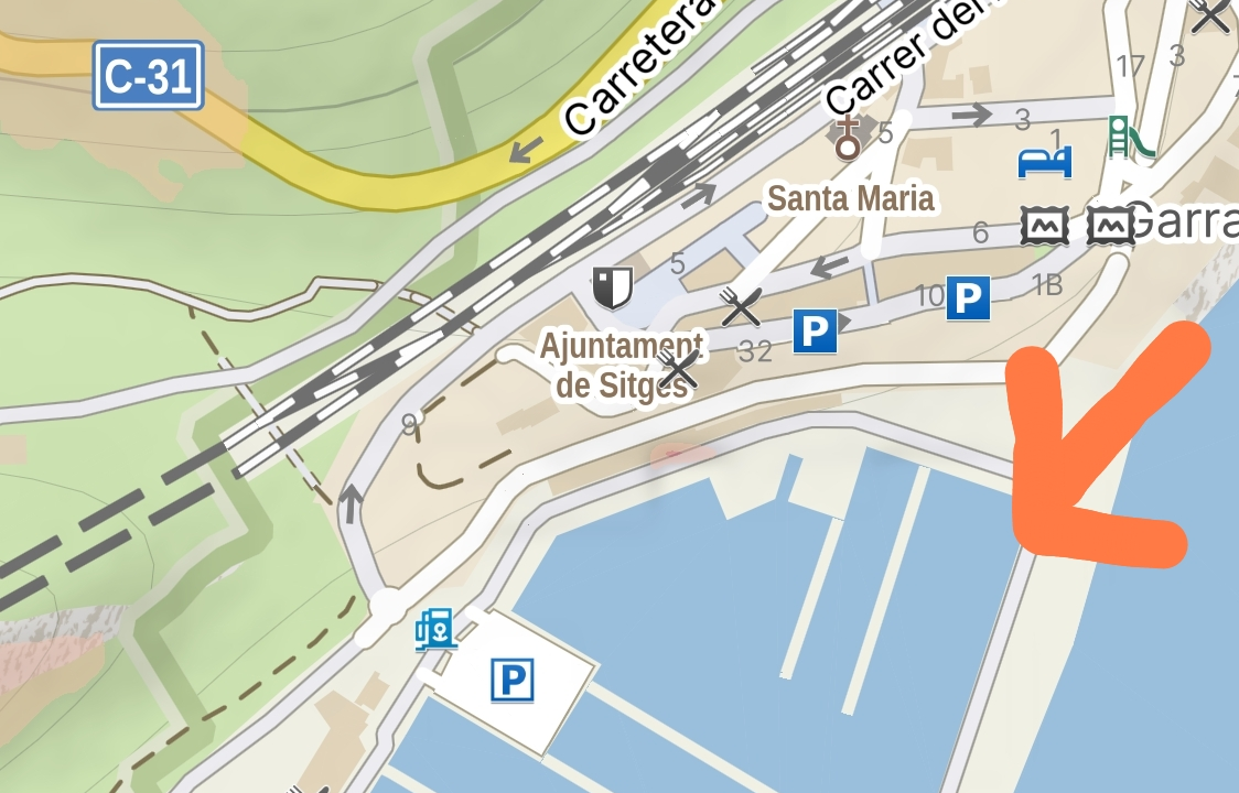 Mapa Muelle de Levante Port Garraf con ubicación Amarre 1501