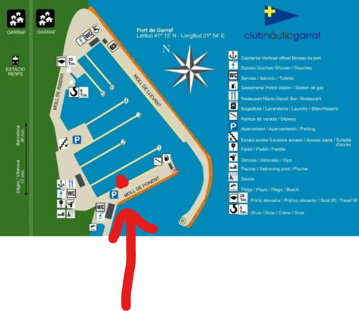 Map of Muelle Poniente