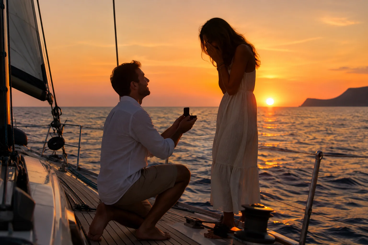 Marriage Proposal on a Sailboat