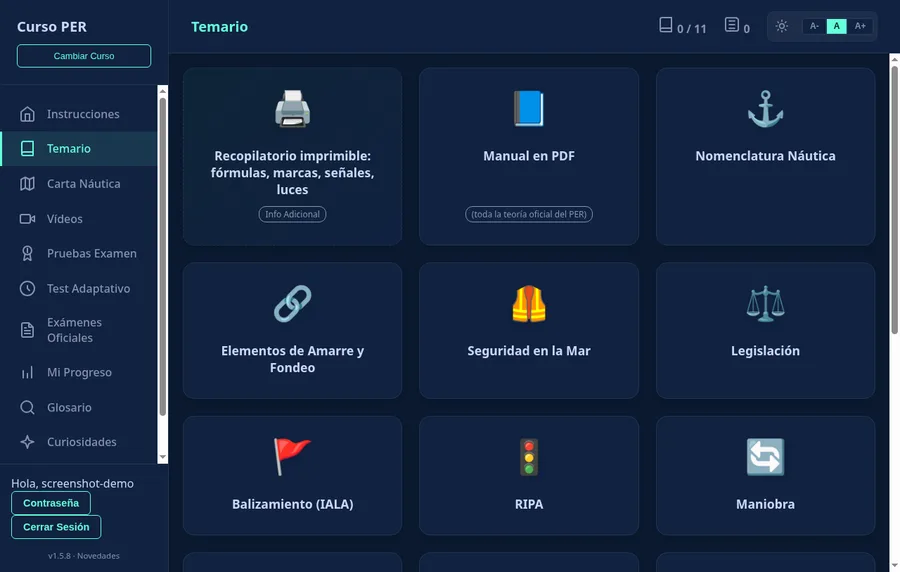 El temario completo, organizado por temas