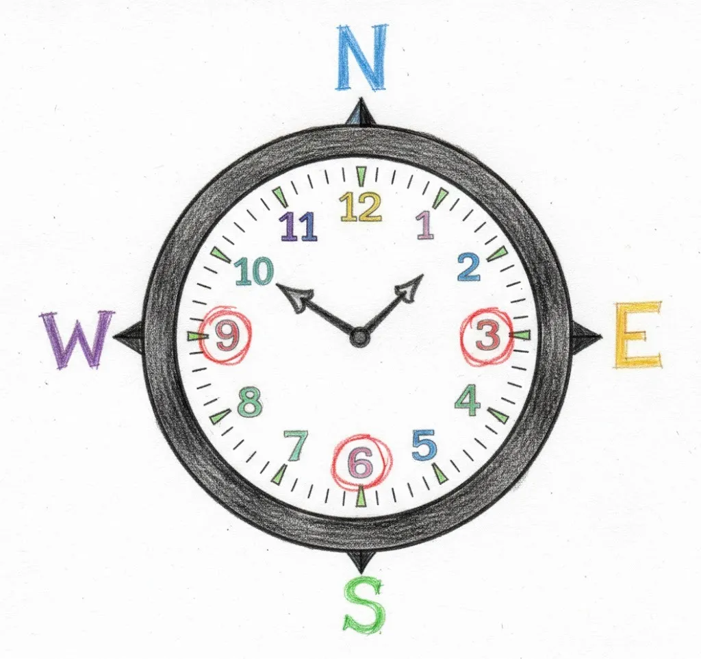 El rellotge de les llums de les marques cardinals