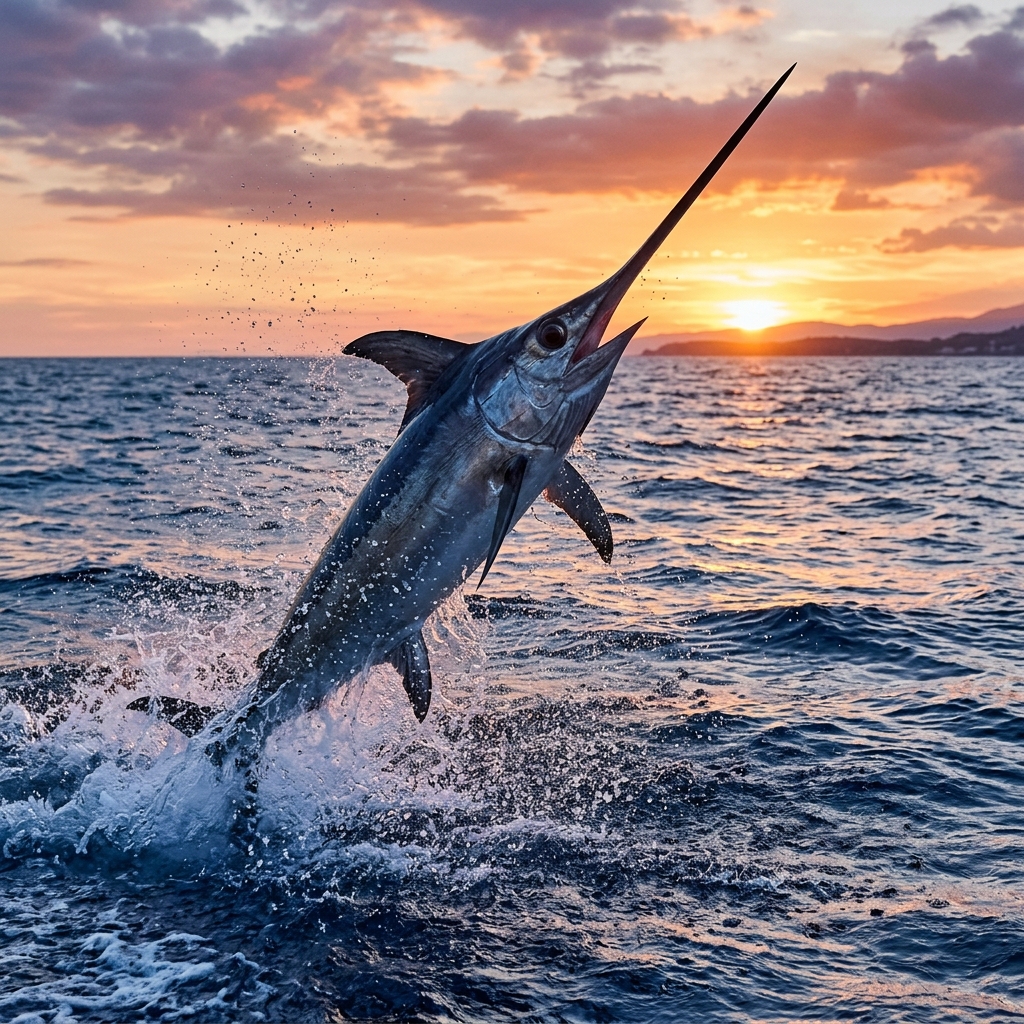 Pez espada en aguas de Barcelona