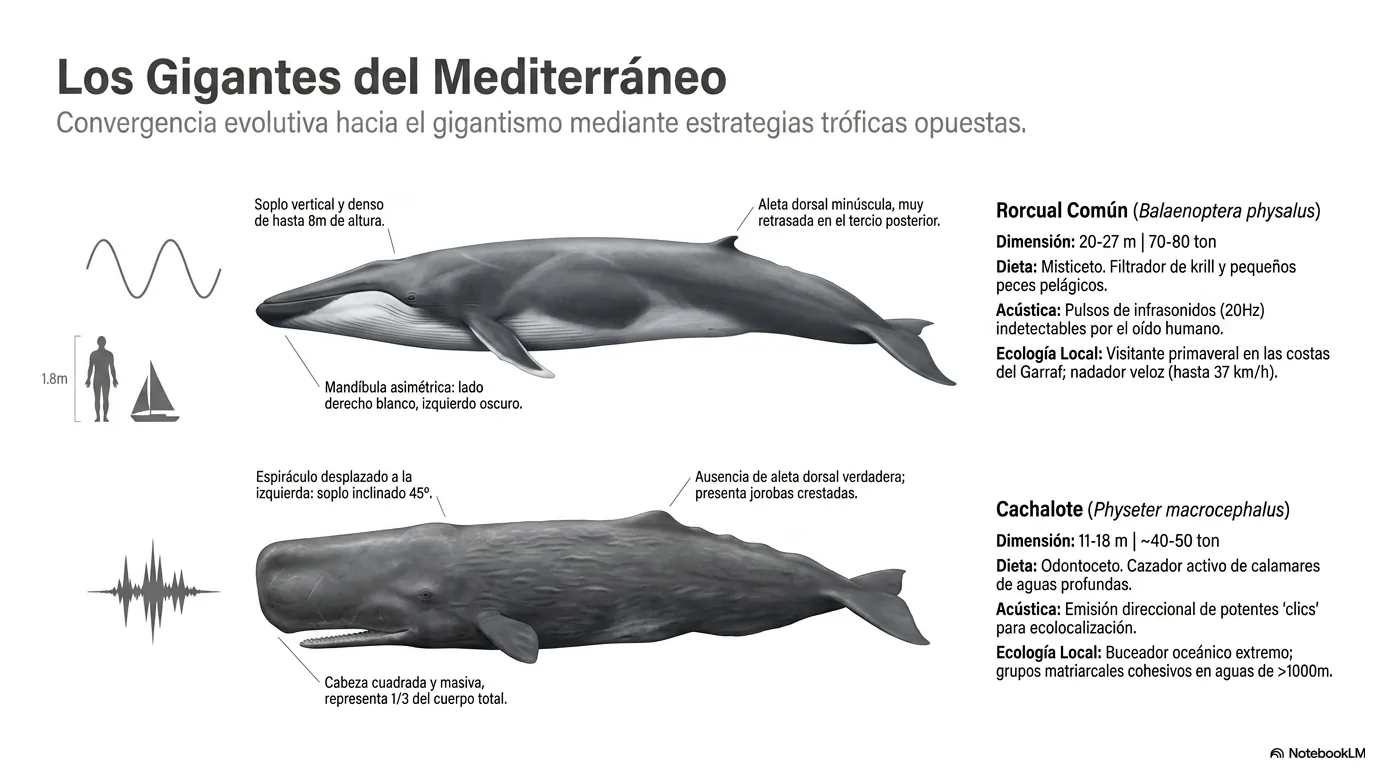 Rorcual común y cetáceos en los cañones submarinos de Port Garraf